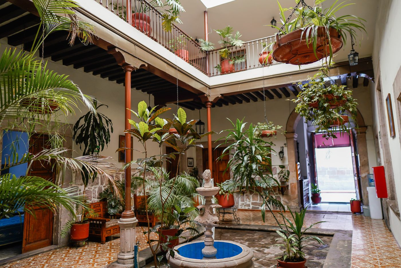 Patio con fuente